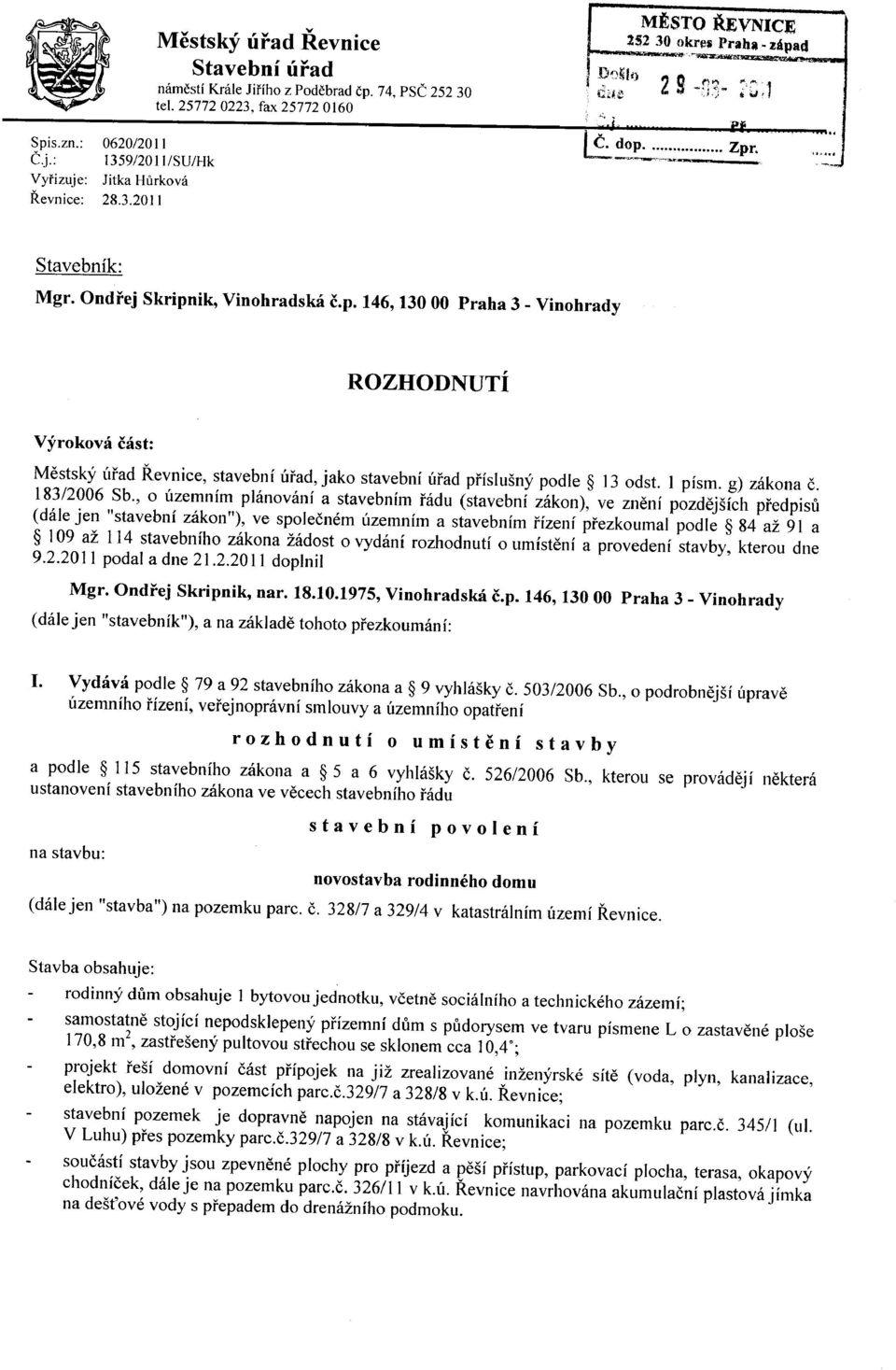 I písmo g) zákona Č. 183/2006 Sb.