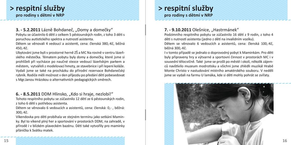 Tématem pobytu byly domy a domečky, které jsme si prohlíželi při vycházce po naučné stezce vedoucí lázeňským parkem a městem, vytvářeli z modelovací hmoty, ze stavebnice i při lepení koláže.