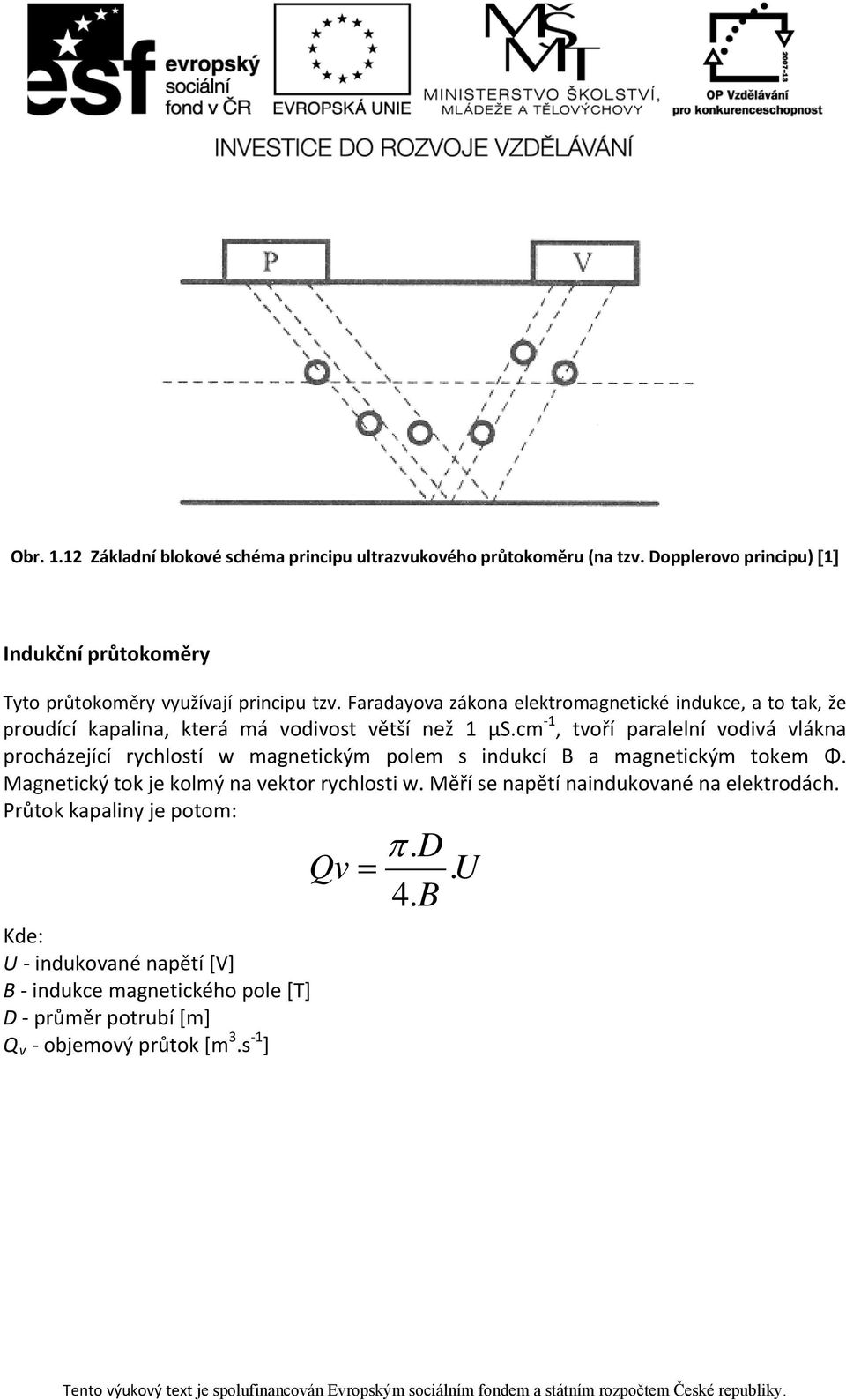 Faradayova zákona elektromagnetické indukce, a to tak, že proudící kapalina, která má vodivost větší než 1 μs.