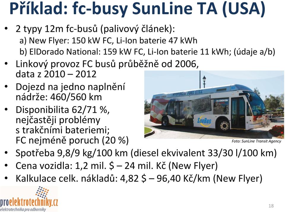 460/560 km Disponibilita 62/71 %, nejčastěji problémy s trakčními bateriemi; FC nejméně poruch (20 %) Spotřeba 9,8/9 kg/100 km (diesel