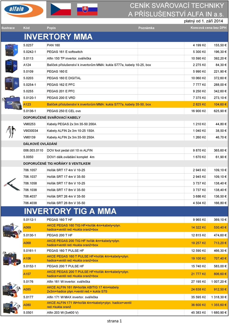 0203 PEGAS 160 E DIGITAL 10 060 Kč 372,60 5.0254-1 PEGAS 162 E PFC 7 777 Kč 288,00 5.0255 PEGAS 201 E PFC 9 250 Kč 342,60 5.