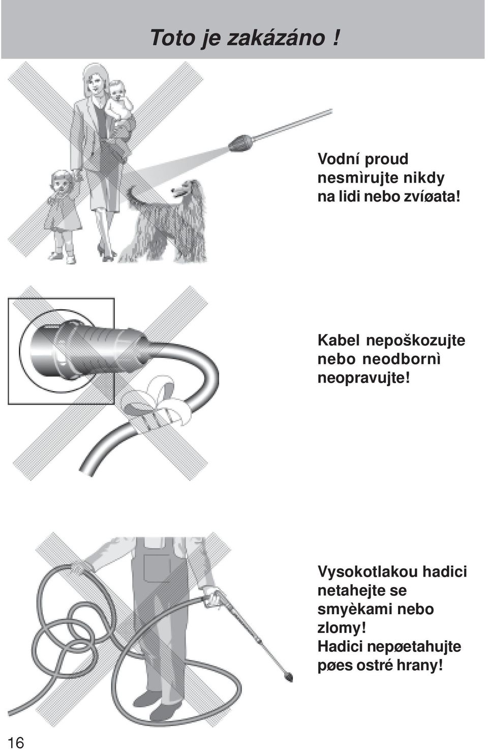 Kabel nepoškozujte nebo neodbornì neopravujte!