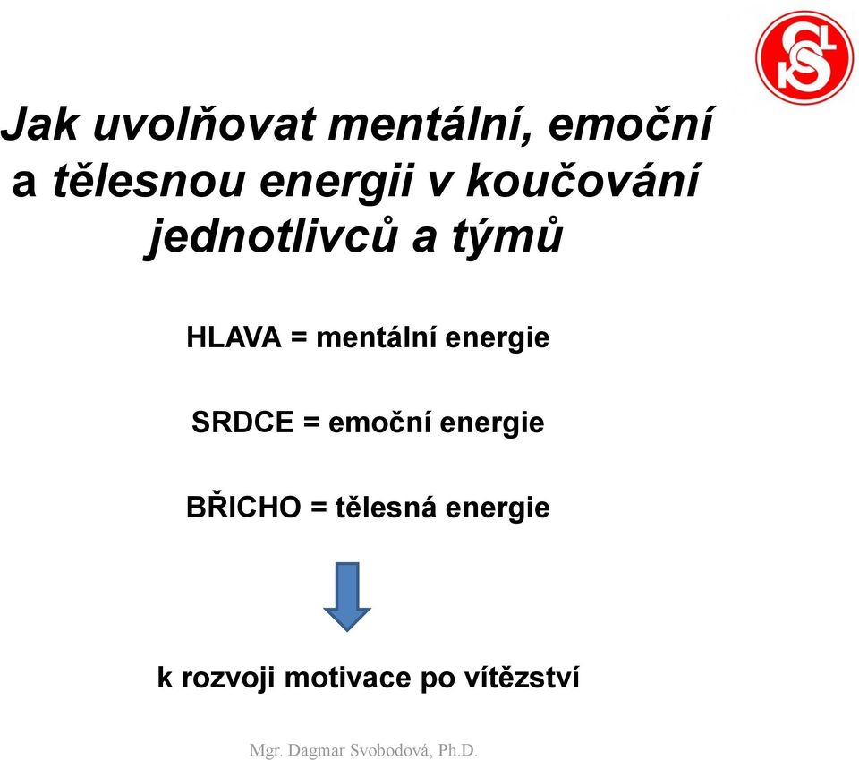 SRDCE = emoční energie BŘICHO = tělesná energie k