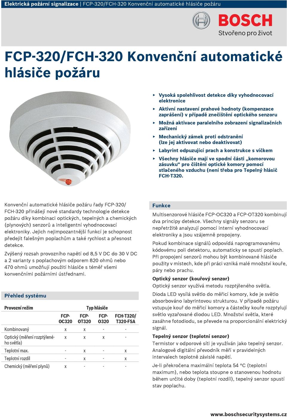 aktivovat nebo deaktivovat) Labyrint odpuzující prach a konstrukce s víčkem Všechny hlásiče mají ve spodní části komorovou zásuvku pro čištění optické komory pomocí stlačeného vzduchu (není třeba pro