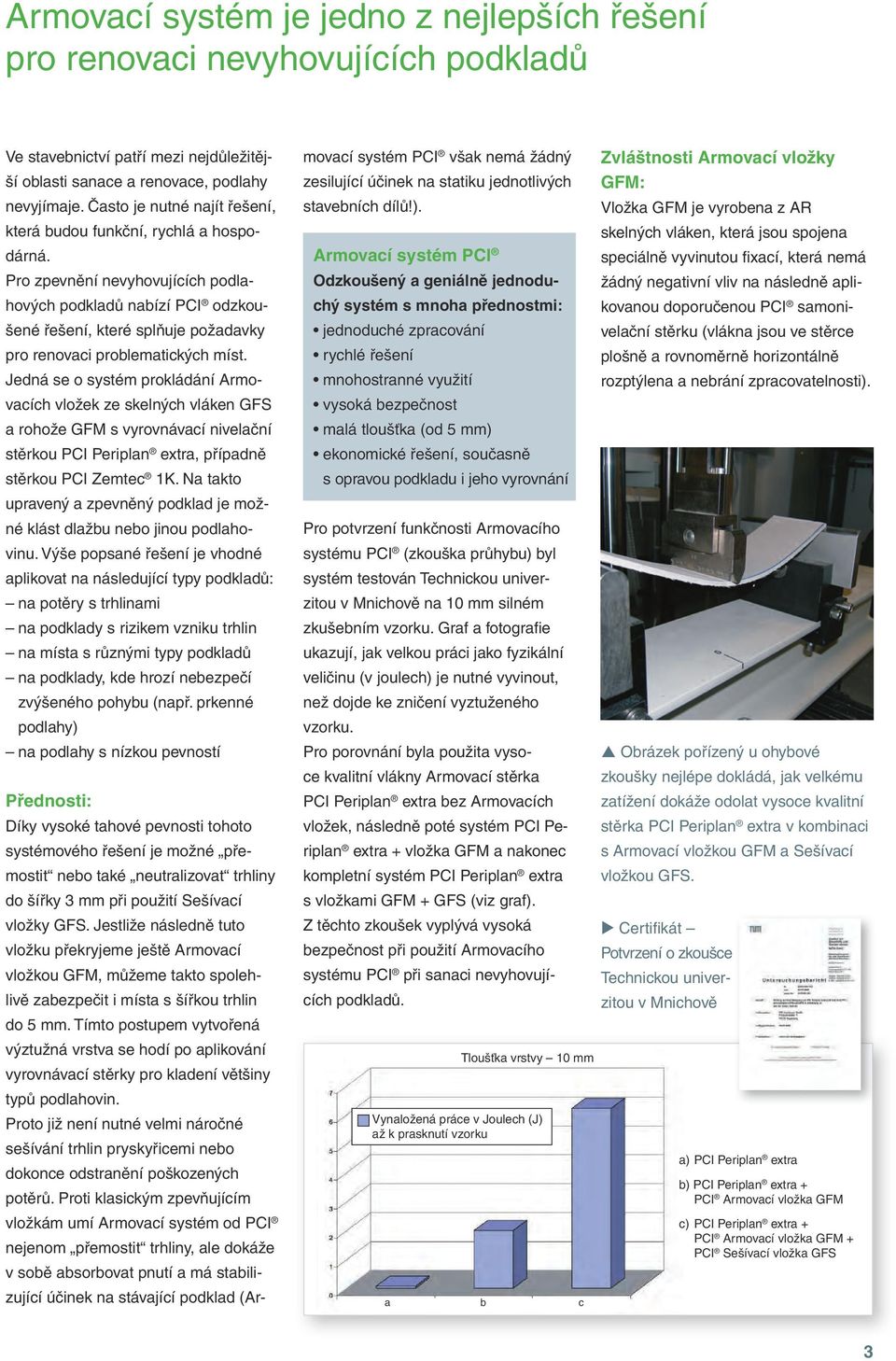 Pro zpevnění nevyhovujících podlahových podkladů nabízí PCI odzkoušené řešení, které splňuje požadavky pro renovaci problematických míst.