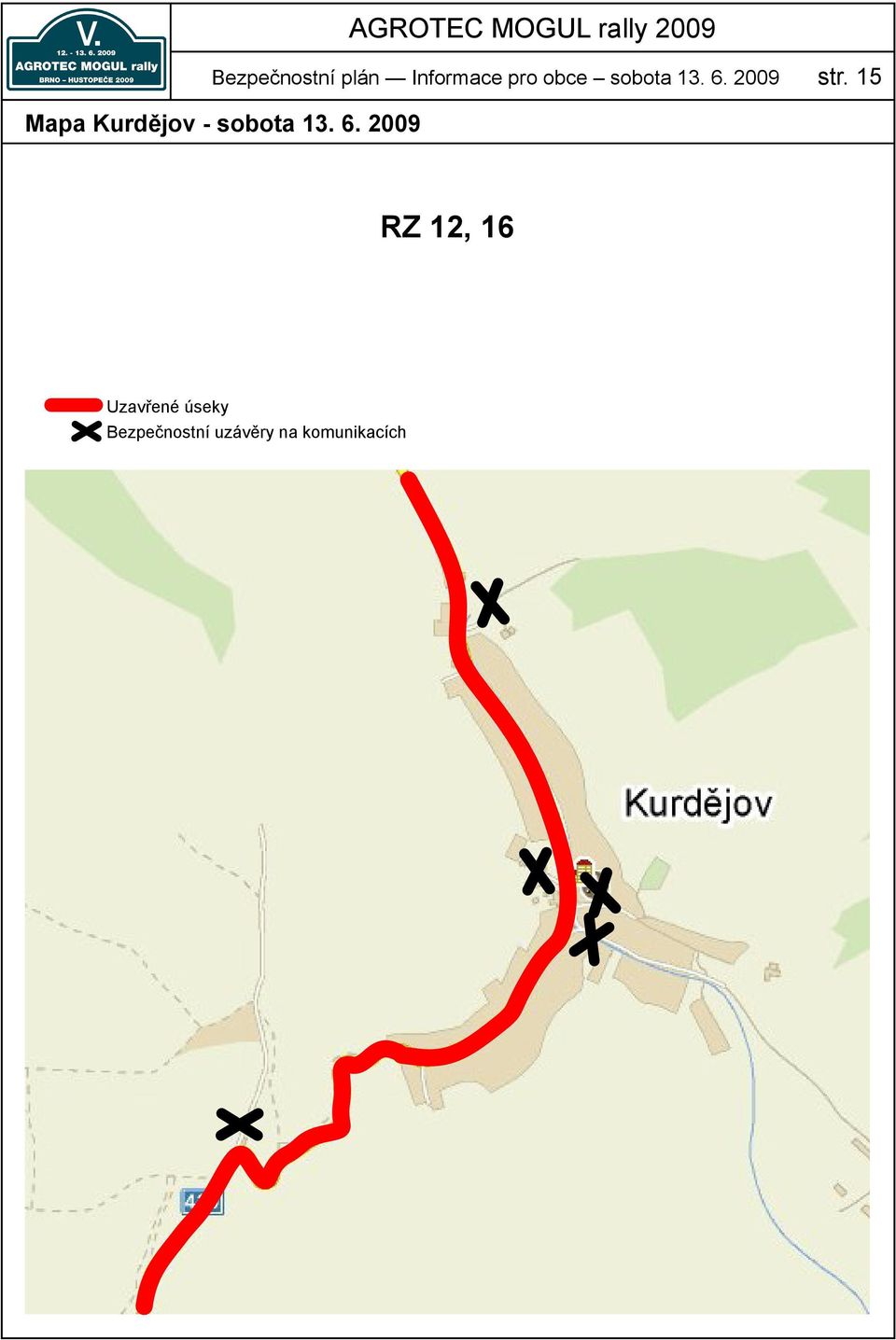 15 Mapa Kurdějov - sobota 13. 6.