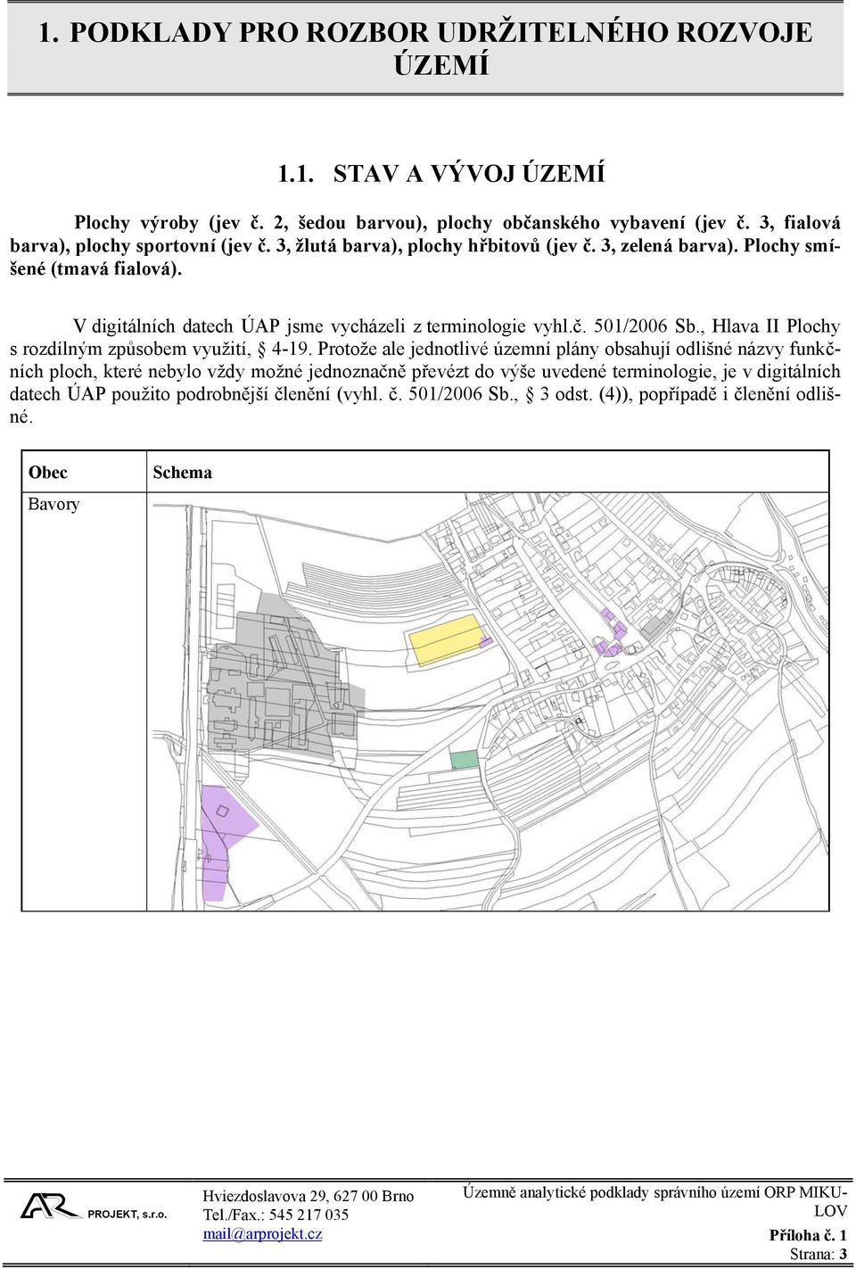 V digitálních datech ÚAP jsme vycházeli z terminologie vyhl.č. 501/2006 Sb., Hlava II Plochy s rozdílným způsobem využití, 4-19.