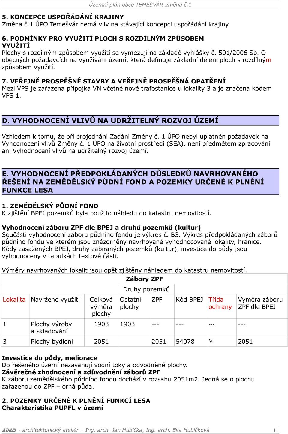 O obecných požadavcích na využívání území, která definuje základní dělení ploch s rozdílným způsobem využití. 7.