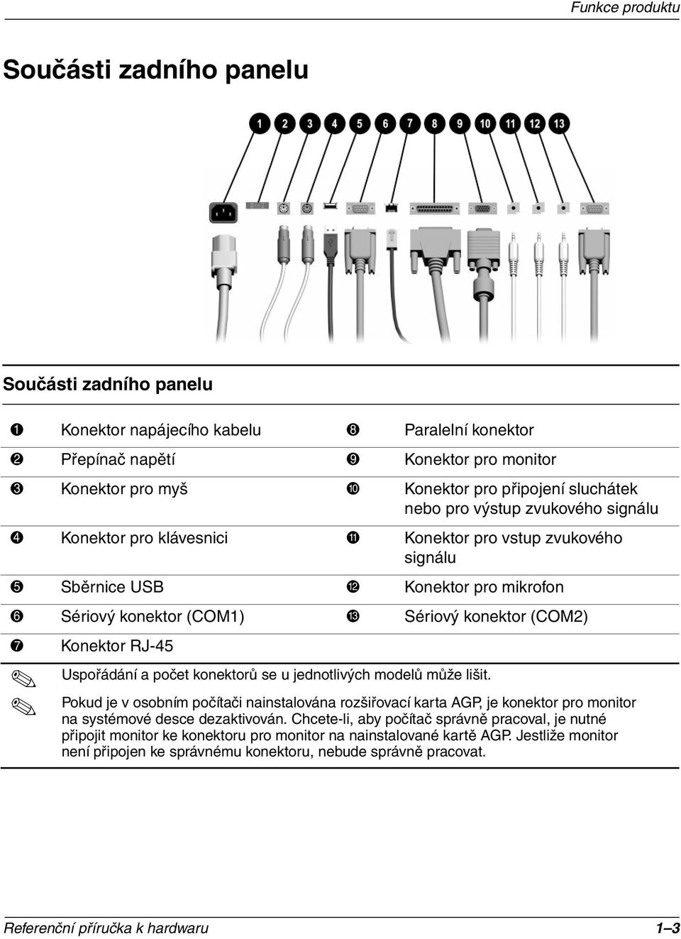 7 Konektor RJ-45 Uspořádání a počet konektorů se u jednotlivých modelů může lišit.