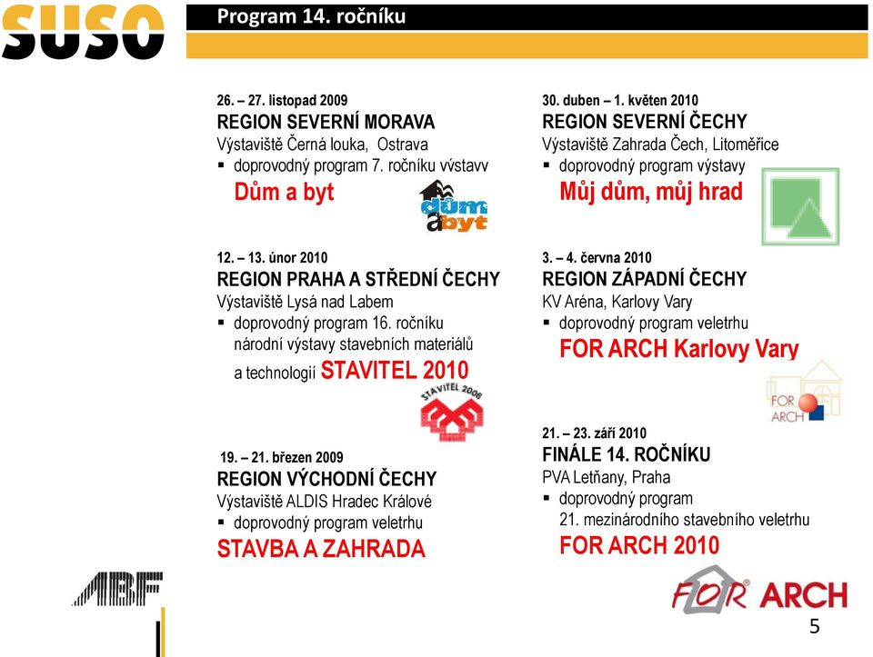 únor 2010 REGION PRAHA A STŘEDNÍ ČECHY Výstaviště Lysá nad Labem doprovodný program 16. ročníku národní výstavy stavebních materiálů a technologií STAVITEL 2010 3. 4.