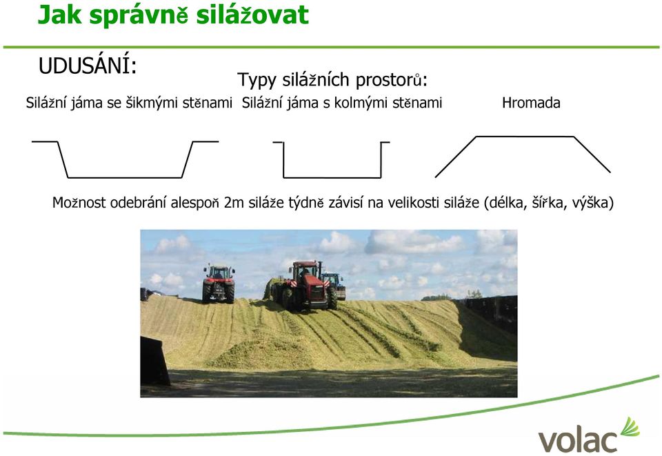 jáma s kolmými stěnami Hromada Možnost odebrání