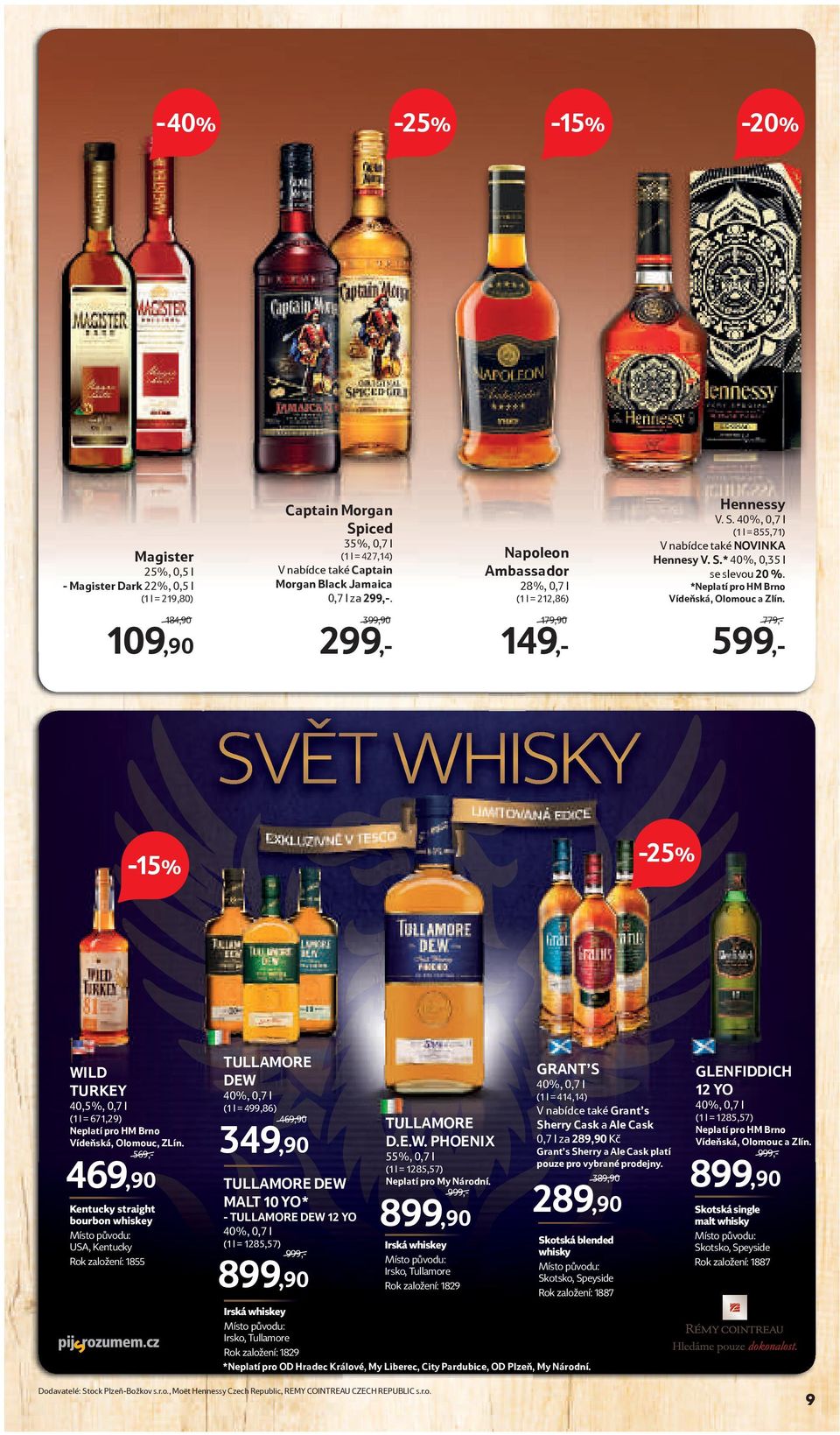 184,90 109,90 399,90 299,- 179,90 149,- 779,- 599,- SVĚT WHISKY WILD TURKEY 40,5%, 0,7 l (1 l = 671,29) Neplatí pro HM Brno Vídeňská, Olomouc, ZLín.