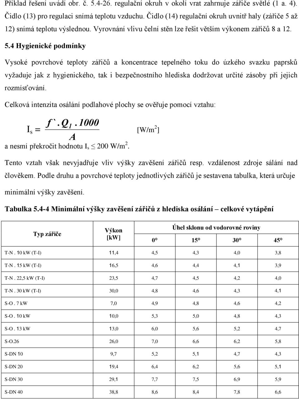 až 12) snímá teplotu výslednou. Vyrovnání vlivu čelní stěn lze řešit větším výkonem zářičů 8 a 12. 5.