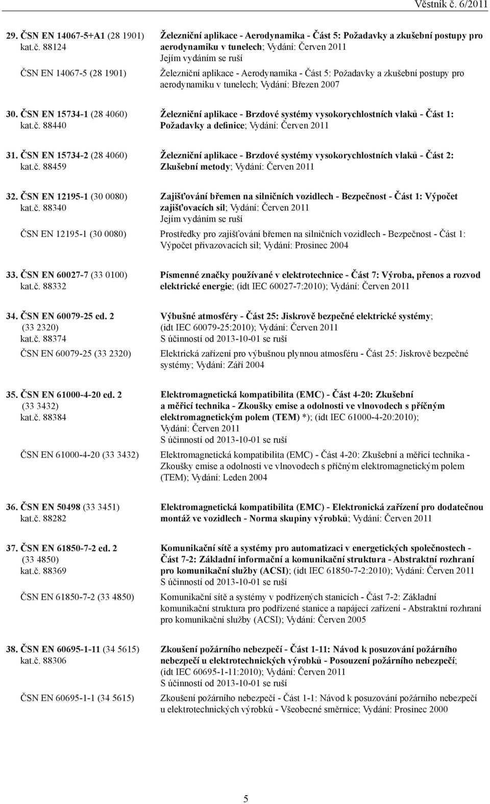 Požadavky a zkušební postupy pro aerodynamiku v tunelech; Vydání: Březen 2007 30. ČSN EN 15734-1 (28 4060) kat.č.