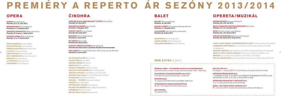 ledna 0 BALADY (Zuzana Lapčíková) Premiéra. září 0 NÁVRATY DOMŮ (Leoš Janáček, Bohuslav Martinů) Premiéra. listopadu 0 LA SYLPHIDE (Herman Severin Løvenskiold) Premiéra.