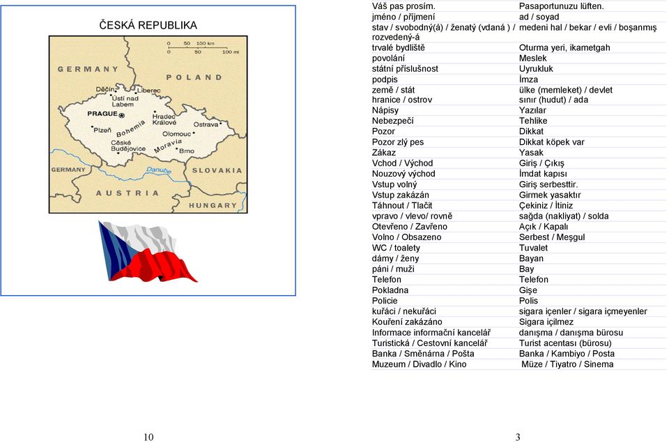 podpis İmza země / stát hranice / ostrov ülke (memleket) / devlet sınır (hudut) / ada Nápisy Yazılar Nebezpečí Tehlike Pozor Dikkat Pozor zlý pes Dikkat köpek var Zákaz Yasak Vchod / Východ Giriş /