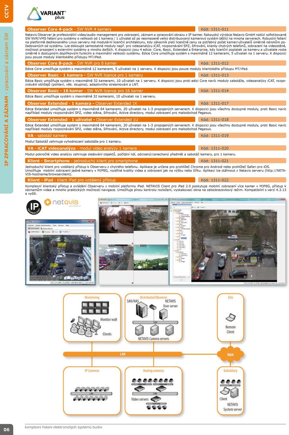 Rakouský výrobce Netavis GmbH nabízí sofistikované SW NVR/VMS řešení pro systémy o velikosti od 1 kamera / 1 uživatel až po neomezeně velký distribuovaný kamerový systém běžící na mnoha serverech.