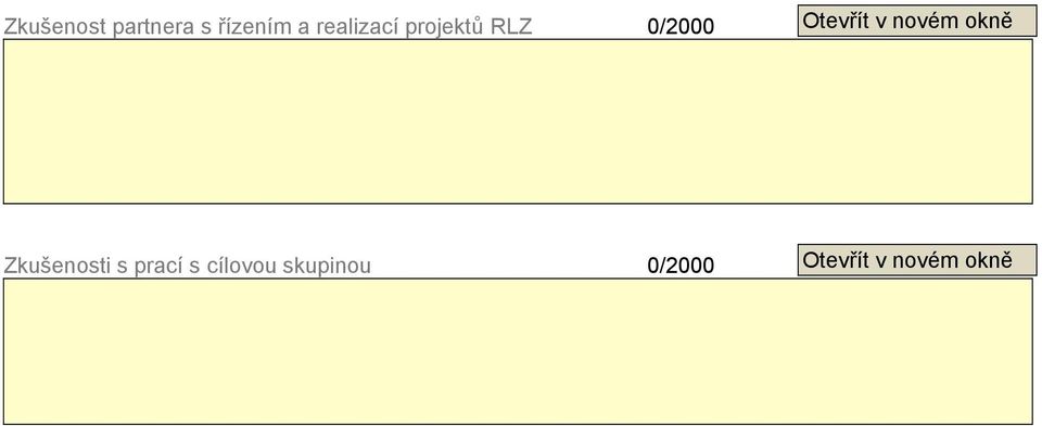 projektů RLZ 0/2000