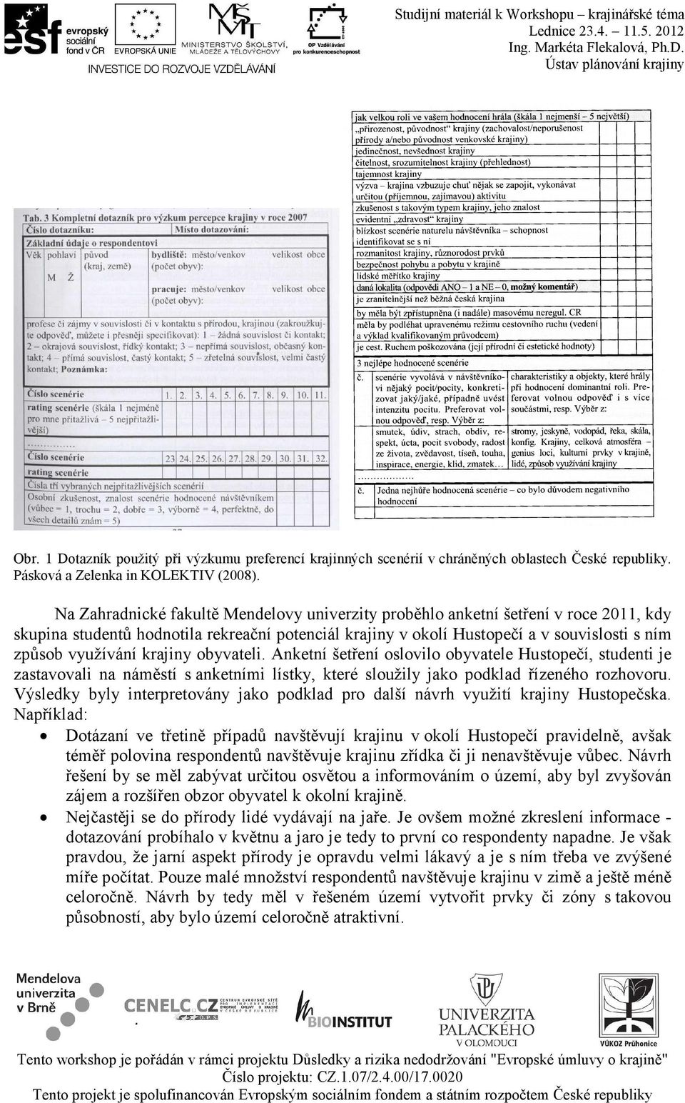 krajiny obyvateli. Anketní šetření oslovilo obyvatele Hustopečí, studenti je zastavovali na náměstí s anketními lístky, které sloužily jako podklad řízeného rozhovoru.