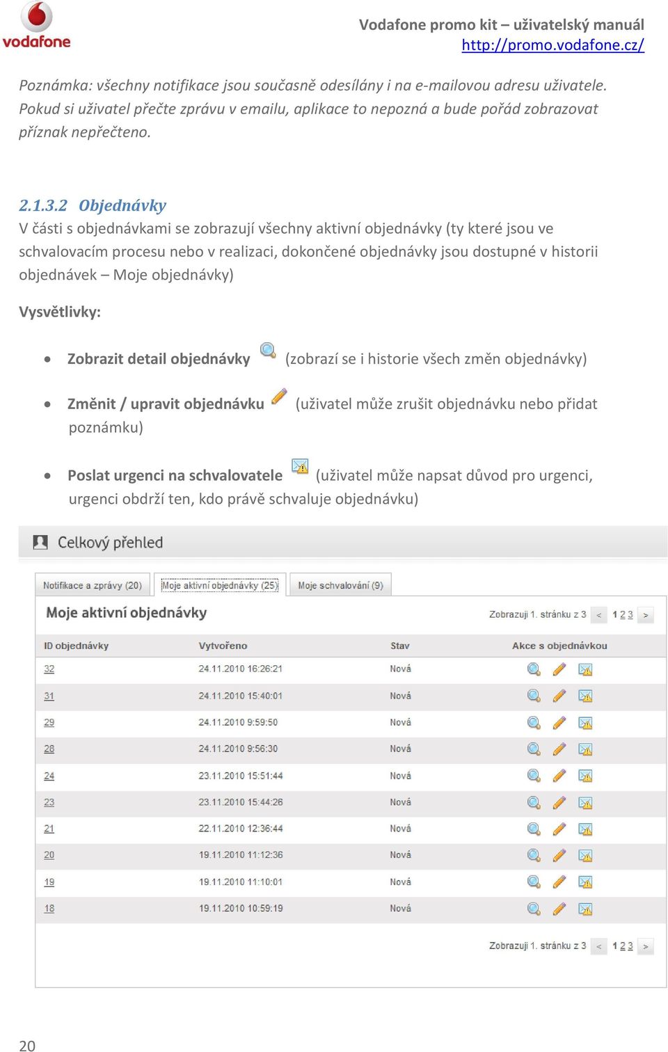 2 Objednávky V části s objednávkami se zobrazují všechny aktivní objednávky (ty které jsou ve schvalovacím procesu nebo v realizaci, dokončené objednávky jsou dostupné v