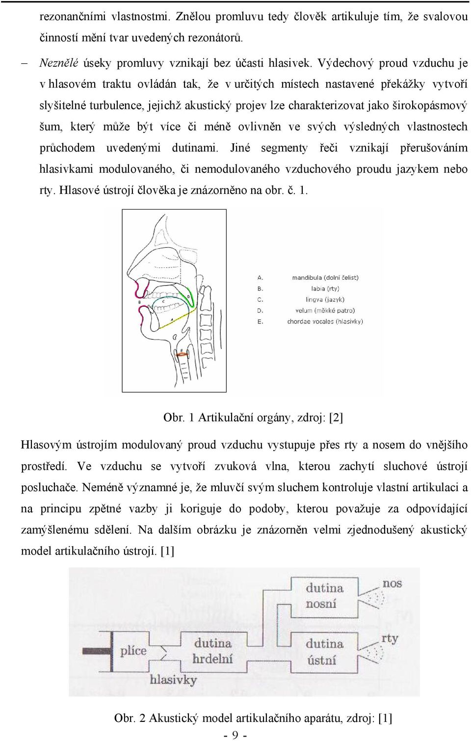 který může být více či méně ovlivněn ve svých výsledných vlastnostech průchodem uvedenými dutinami.