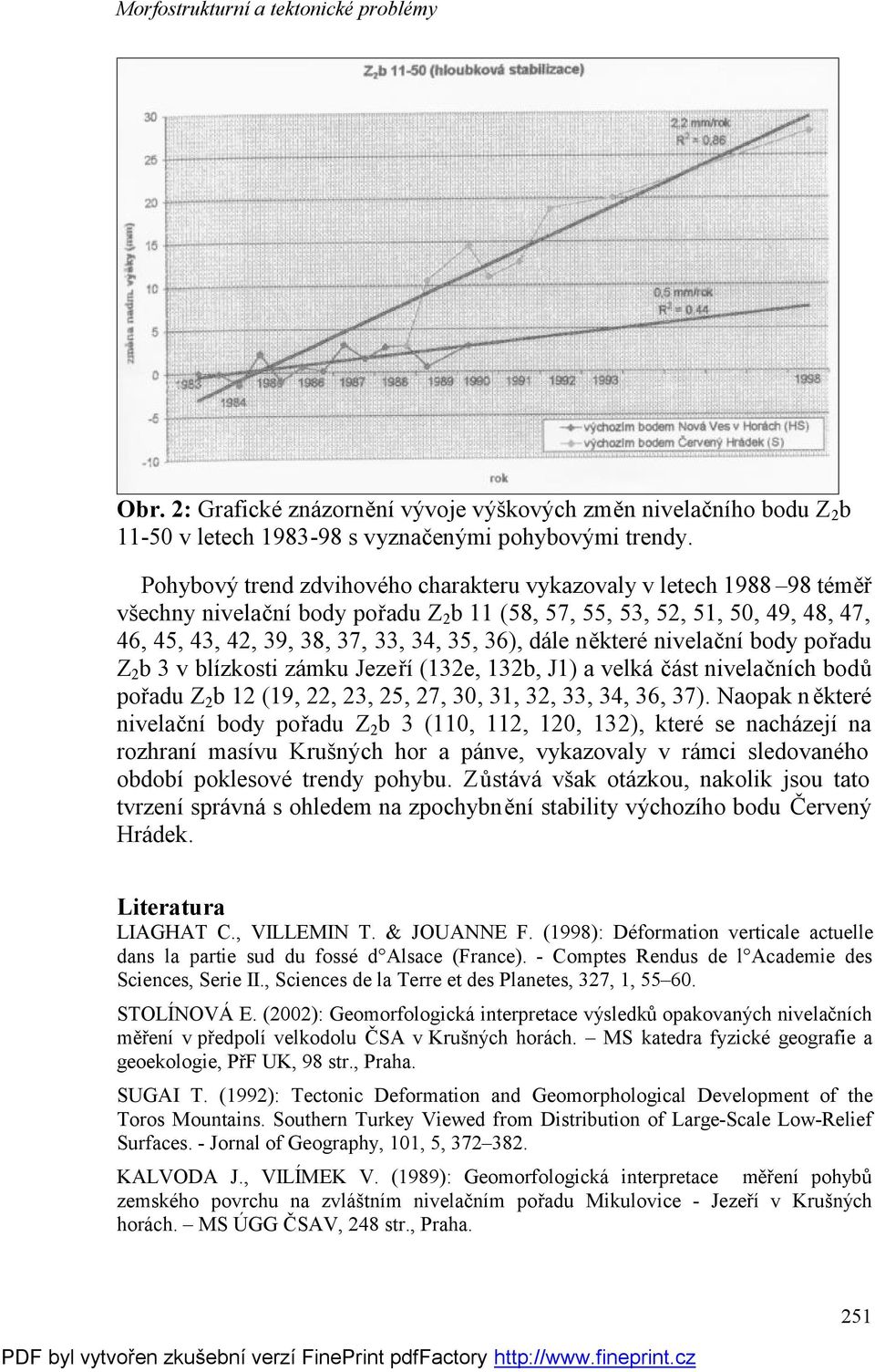 dále některé nivelační body pořadu Z 2 b 3 v blízkosti zámku Jezeří (132e, 132b, J1) a velká část nivelačních bodů pořadu Z 2 b 12 (19, 22, 23, 25, 27, 30, 31, 32, 33, 34, 36, 37).