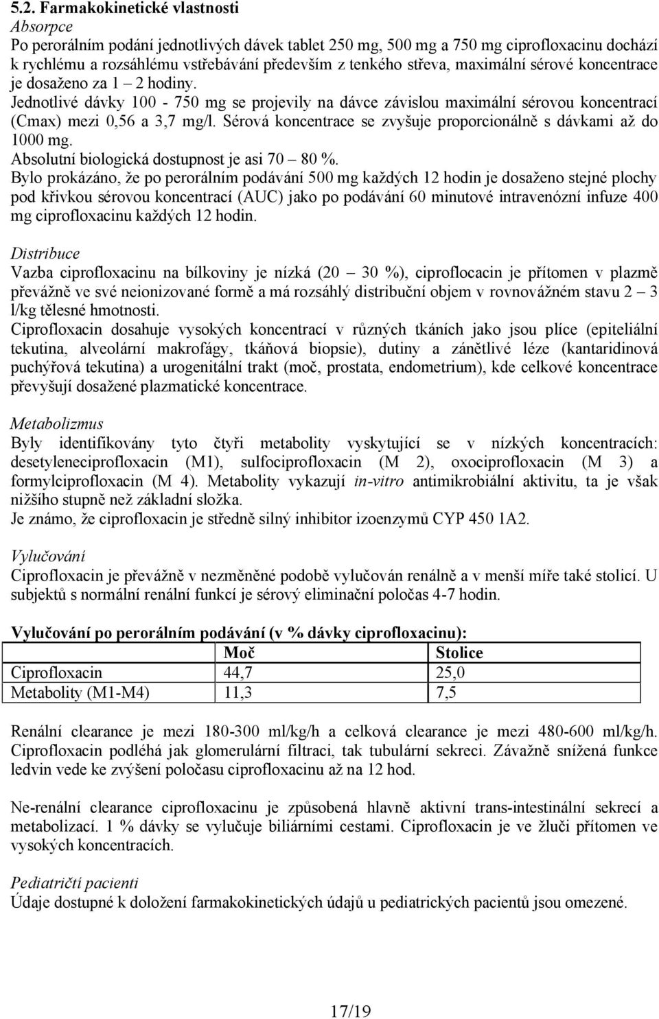 Sérová koncentrace se zvyšuje proporcionálně s dávkami až do 1000 mg. Absolutní biologická dostupnost je asi 70 80 %.