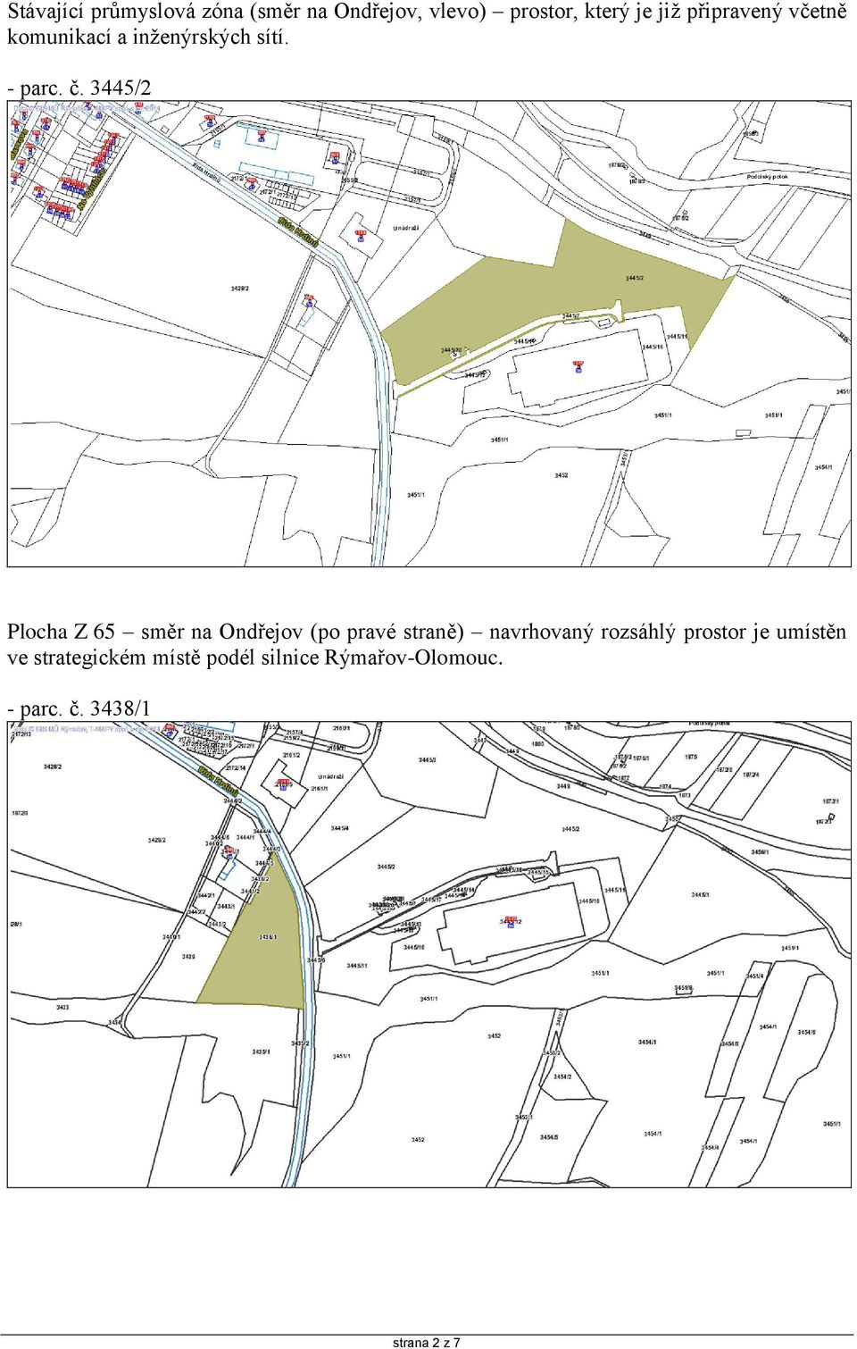 3445/2 Plocha Z 65 směr na Ondřejov (po pravé straně) navrhovaný rozsáhlý