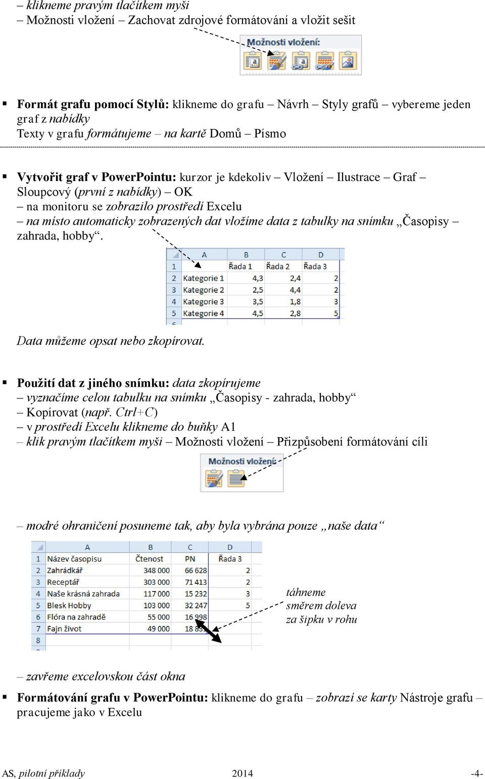 Data můžeme opsat nebo zkopírovat.