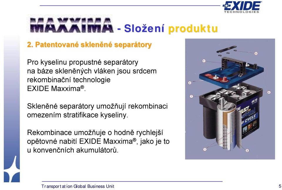 Skleněné separátory umožňují rekombinaci omezením stratifikace kyseliny.