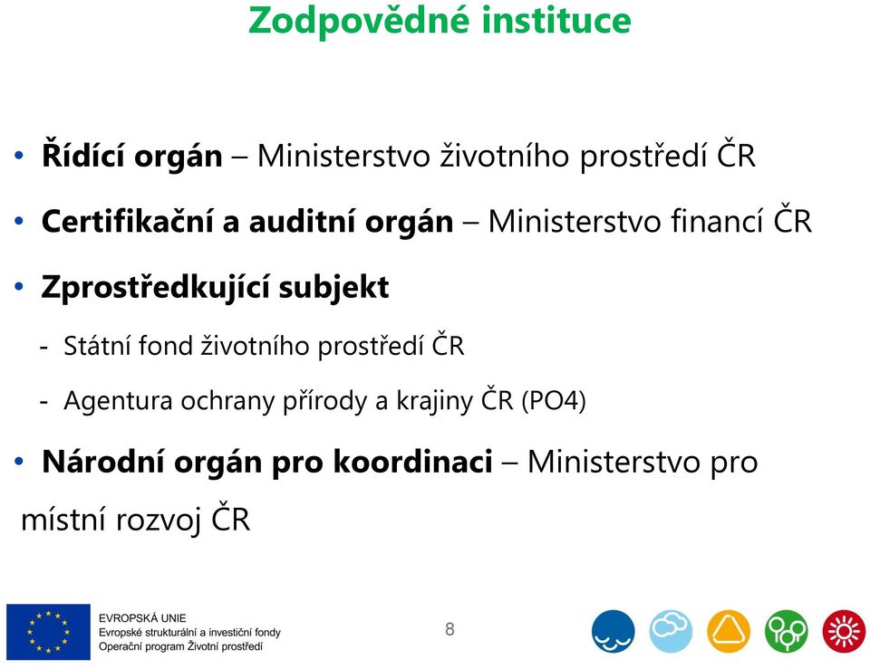 subjekt - Státní fond životního prostředí ČR - Agentura ochrany přírody a