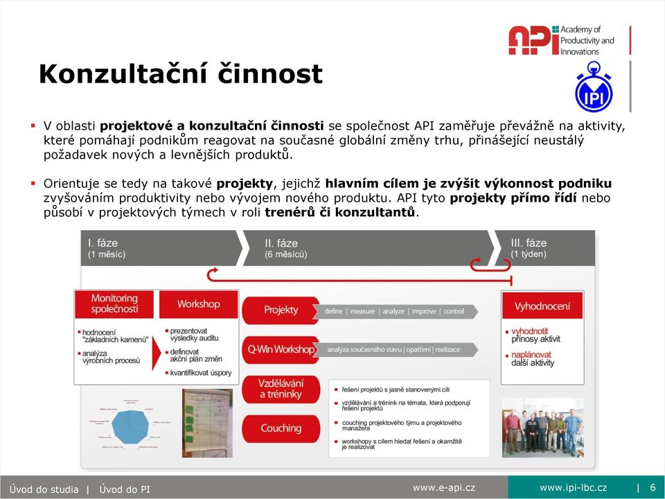 Orientuje se tedy na takové projekty, jejichž hlavním cílem je zvýšit výkonnost podniku zvyšováním produktivity nebo vývojem nového