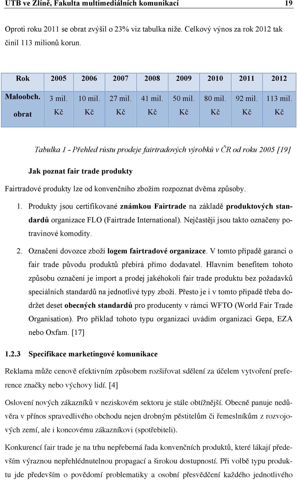 obrat Kč Kč Kč Kč Kč Kč Kč Kč Tabulka 1 - Přehled růstu prodeje fairtradových výrobků v ČR od roku 2005 [19] Jak poznat fair trade produkty Fairtradové produkty lze od konvenčního zbožím rozpoznat