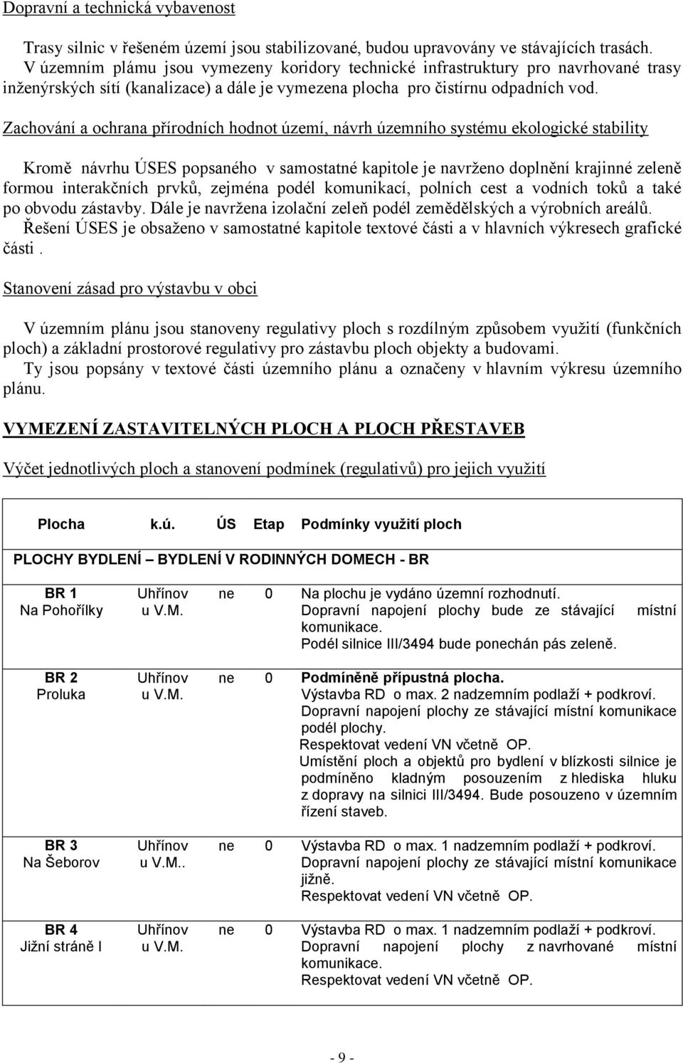 Zachování a ochrana přírodních hodnot území, návrh územního systému ekologické stability Kromě návrhu ÚSES popsaného v samostatné kapitole je navrženo doplnění krajinné zeleně formou interakčních