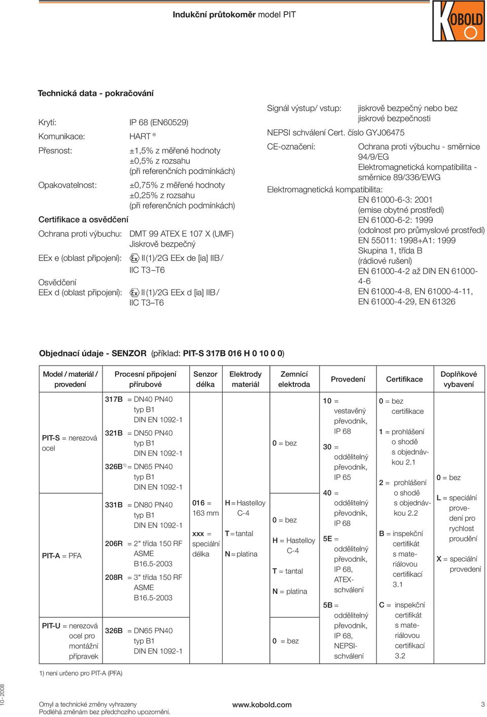 Osvědčení EEx d (oblast připojení): II (1)/2G EEx d [ia] IIB/ IIC T3 T6 Signál výstup/ vstup: jiskrově bezpečný nebo bez jiskrové bezpečnosti NEPSI schválení Cert.