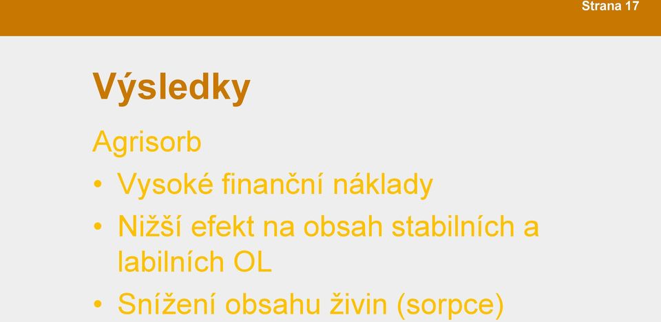 efekt na obsah stabilních a