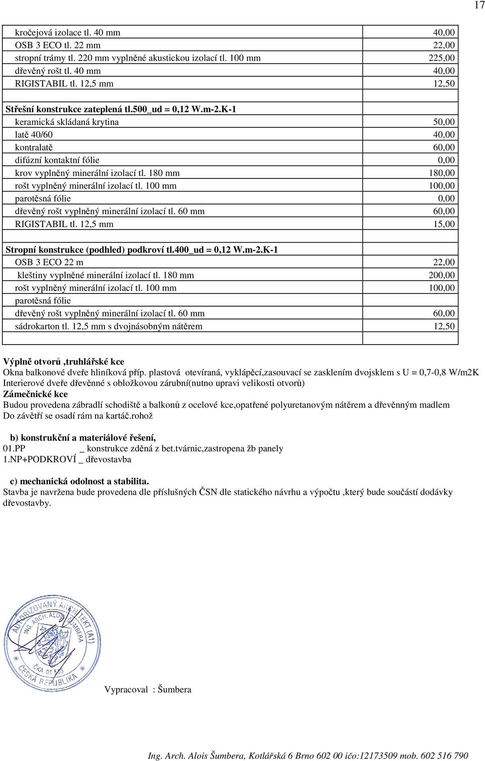 K-1 keramická skládaná krytina 50,00 latě 40/60 40,00 kontralatě 60,00 difúzní kontaktní fólie 0,00 krov vyplněný minerální izolací tl. 180 mm 180,00 rošt vyplněný minerální izolací tl.