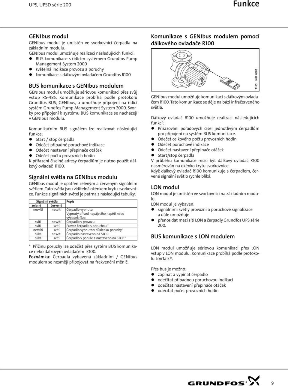 komunikace s GENIbus modulem GENIbus modul umožňuje sériovou komunikaci řes svůj vstu RS-5.