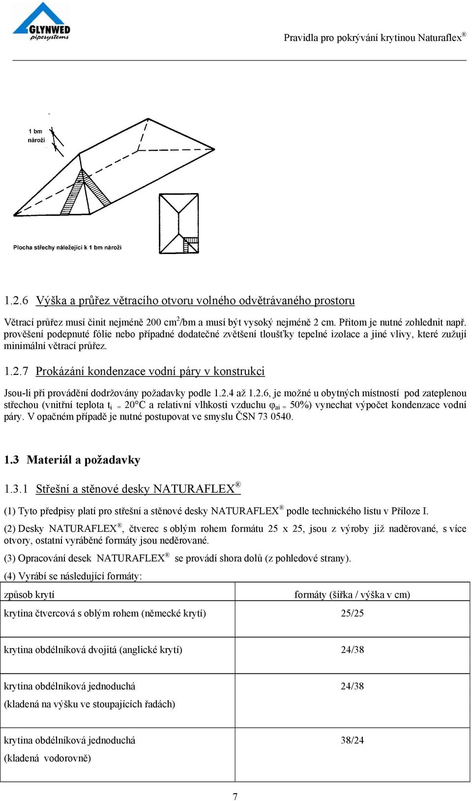 7 Prokázání kondenzace vodní páry v konstrukci Jsou-li při provádění dodržovány požadavky podle 1.2.