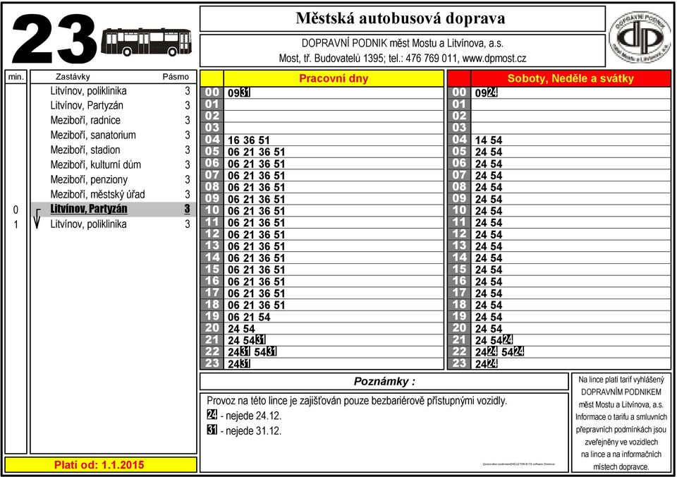 Most, tř. Budovatelů 9; tel.