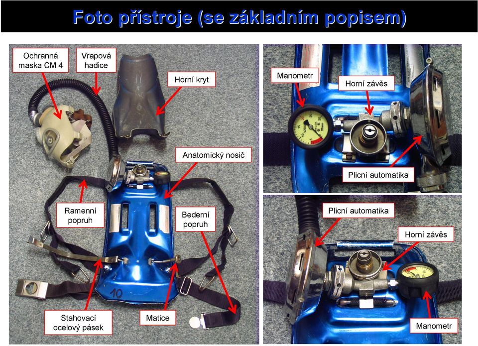 nosič Plicní automatika Ramenní popruh Bederní popruh Plicní