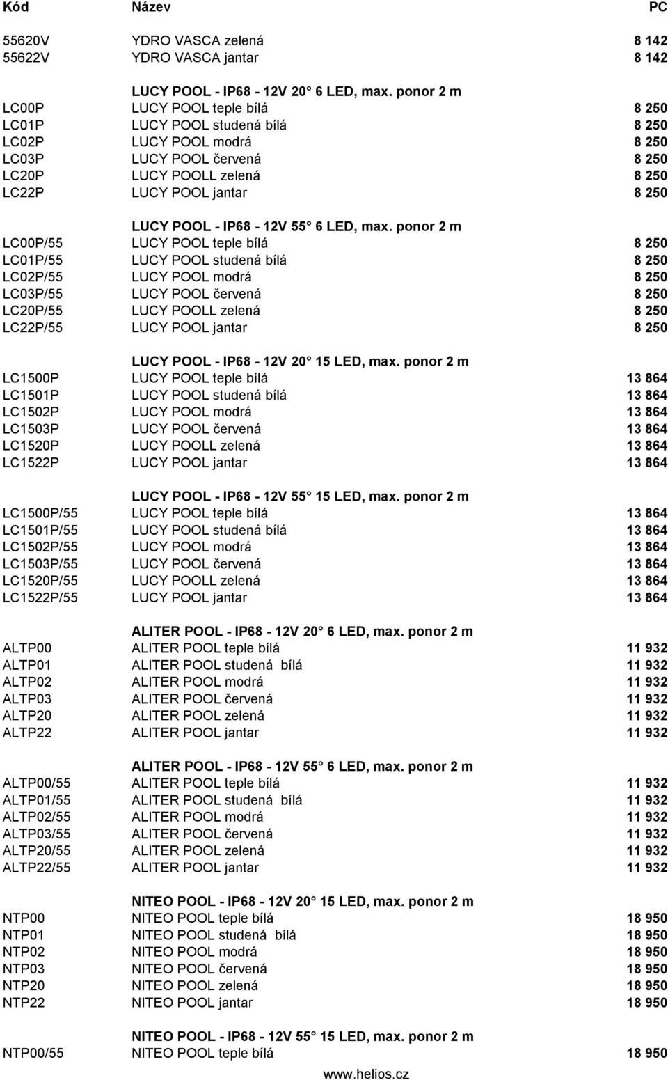 POOL - IP68-12V 55 6 LED, max.