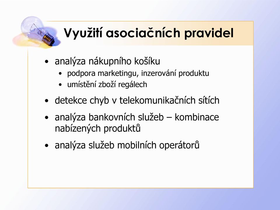 detekce chyb v telekomunikačních sítích analýza bankovních