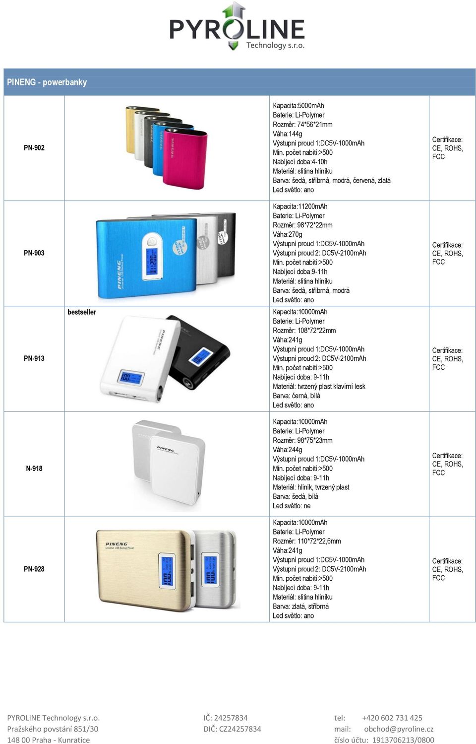 proud 2: DC5V-2100mAh Nabíjecí doba: 9-11h Materiál: tvrzený plast klavírní lesk Barva: černá, bílá N-918 Kapacita:10000mAh Rozměr: 98*75*23mm Váha:244g Nabíjecí doba: 9-11h
