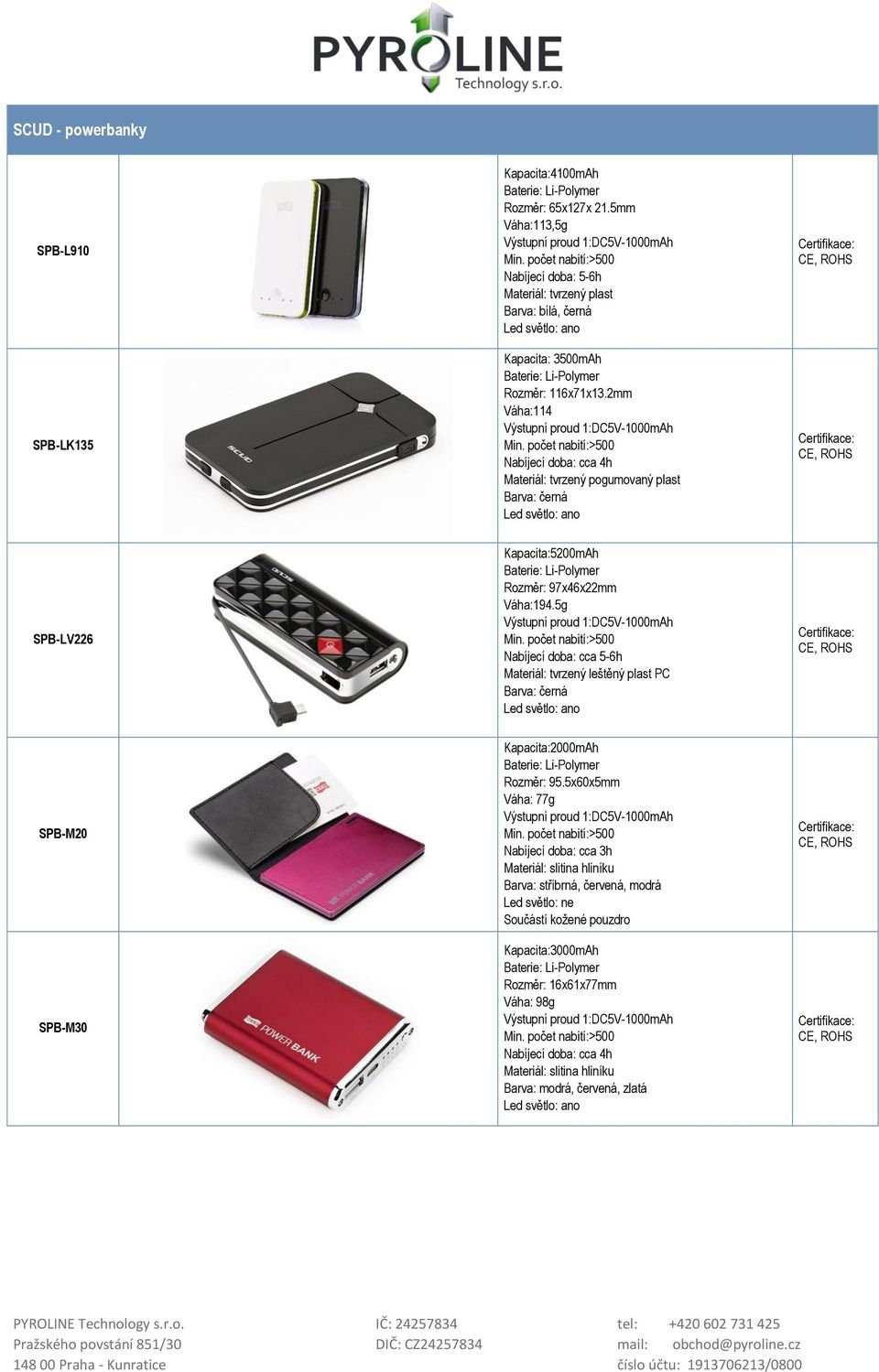 2mm Váha:114 Nabíjecí doba: cca 4h Materiál: tvrzený pogumovaný plast Barva: černá SPB-LV226 Kapacita:5200mAh Rozměr: 97x46x22mm Váha:194.