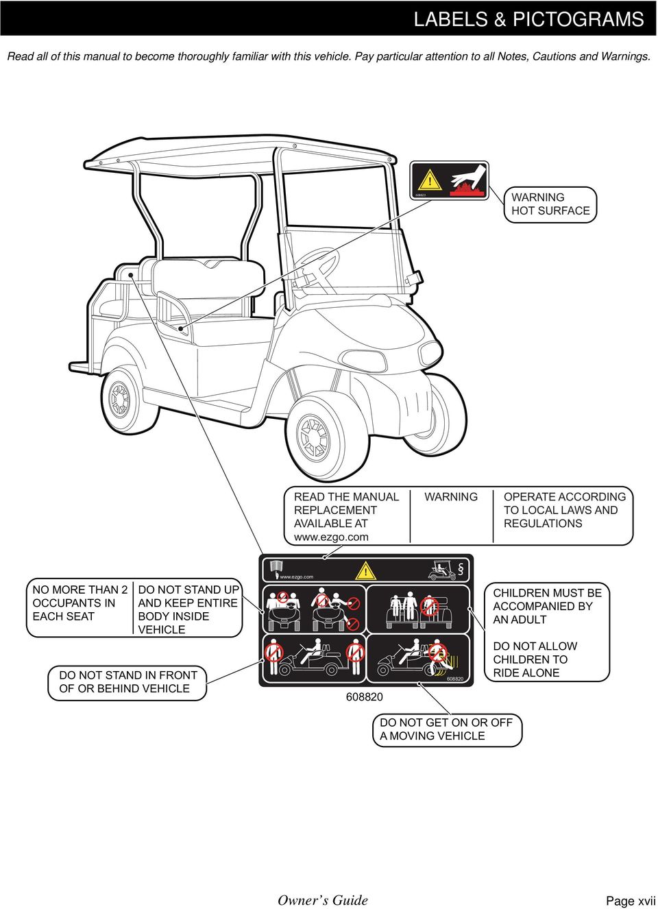 com WARNING OPERATE ACCORDING TO LOCAL LAWS AND REGULATIONS NO MORE THAN 2 OCCUPANTS IN EACH SEAT DO NOT STAND UP AND KEEP ENTIRE ODY INSIDE VEHICLE