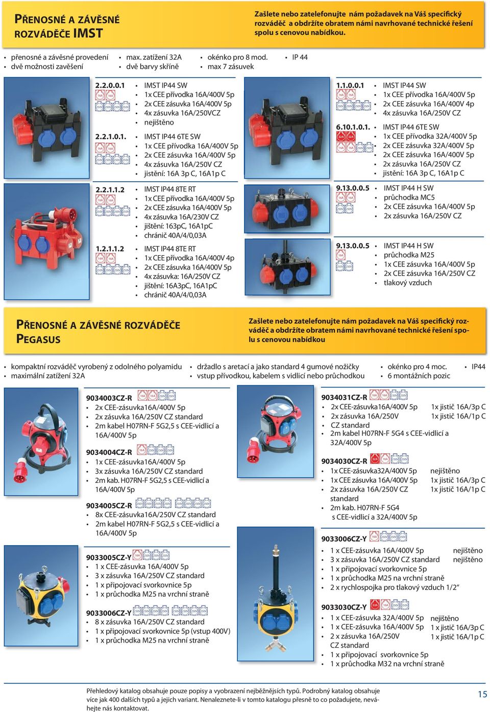 0.1 IMST SW 16A 16A 1x CEE přívodka 16A/400V 5p 250V 250V 250V 250V 2x CEE zásuvka 16A/400V 5p 4x zásuvka 16A/250VCZ nejištěno 2.2.1.0.1. IMST 6TE SW 16A 16A 1x CEE přívodka 16A/400V 5p 2x CEE zásuvka 16A/400V 5p 250V 250V 250V 250V 4x zásuvka 16A/250V CZ jistění: 16A 3p C, 16A1p C 2.