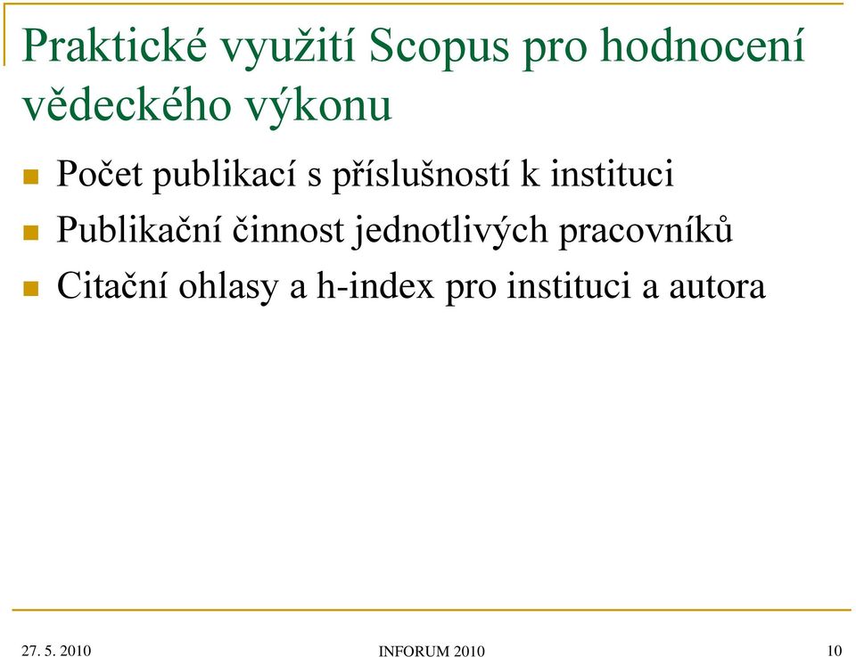 Publikační činnost jednotlivých pracovníků Citační