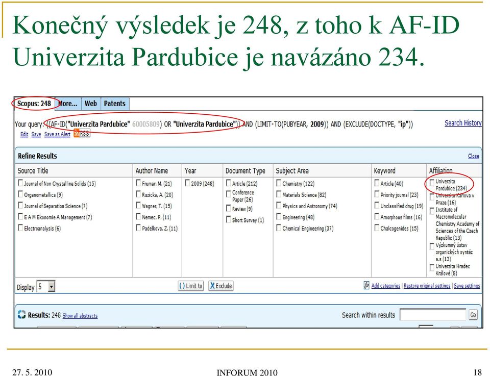 Pardubice je navázáno 234.