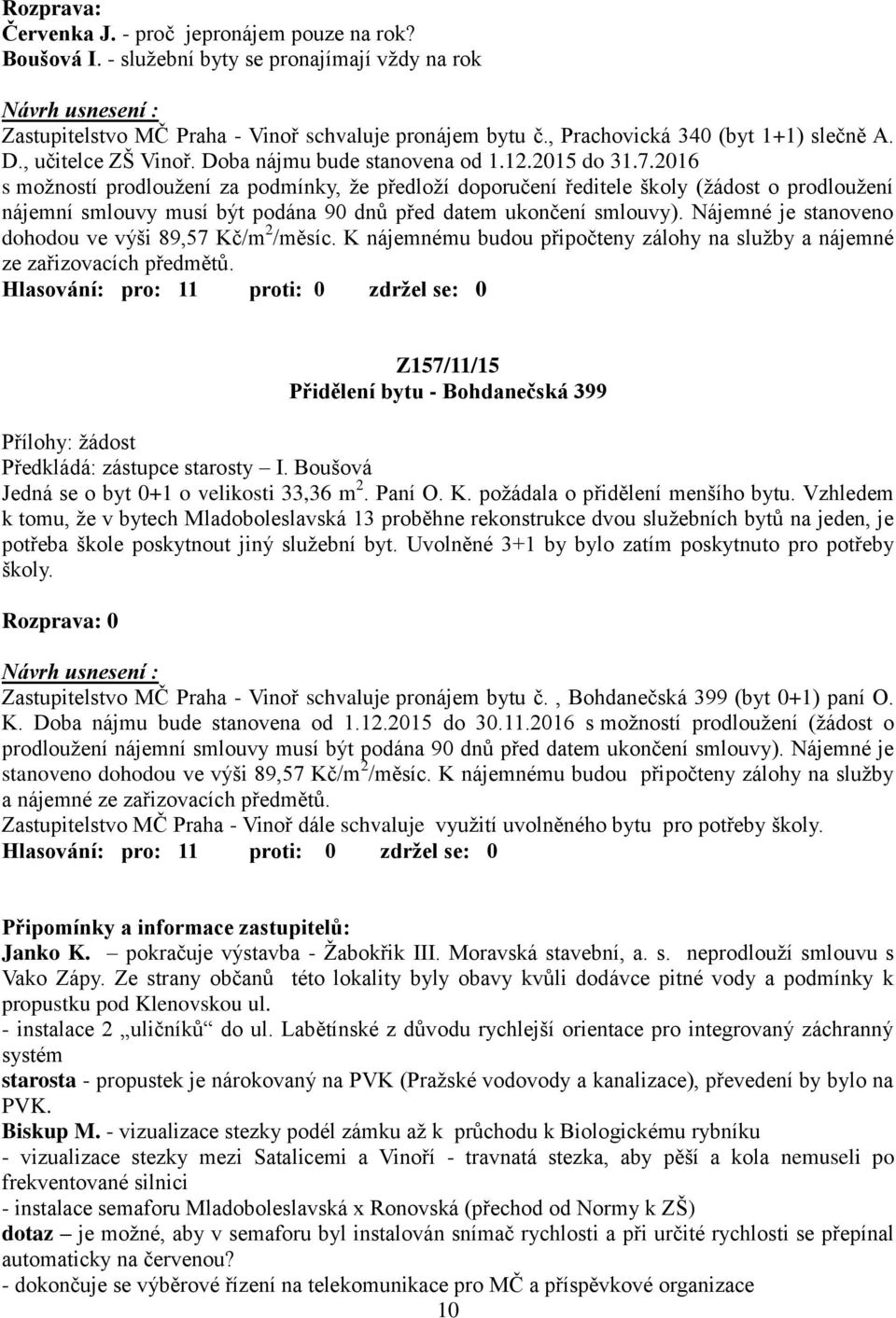 2016 s možností prodloužení za podmínky, že předloží doporučení ředitele školy (žádost o prodloužení nájemní smlouvy musí být podána 90 dnů před datem ukončení smlouvy).